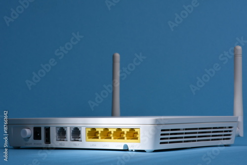 Closeup of wireless router internet networking device