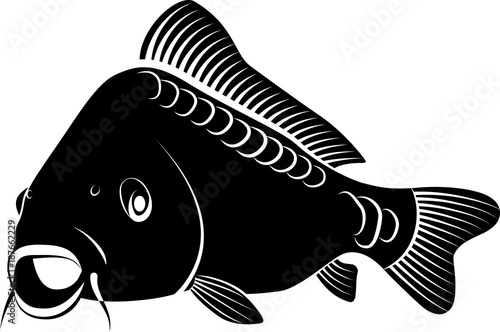 isolated carp fish 