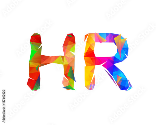 HR (human resources) abbreviation. Triangular letters