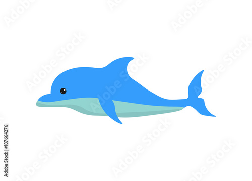 A large cute blue dolphin.