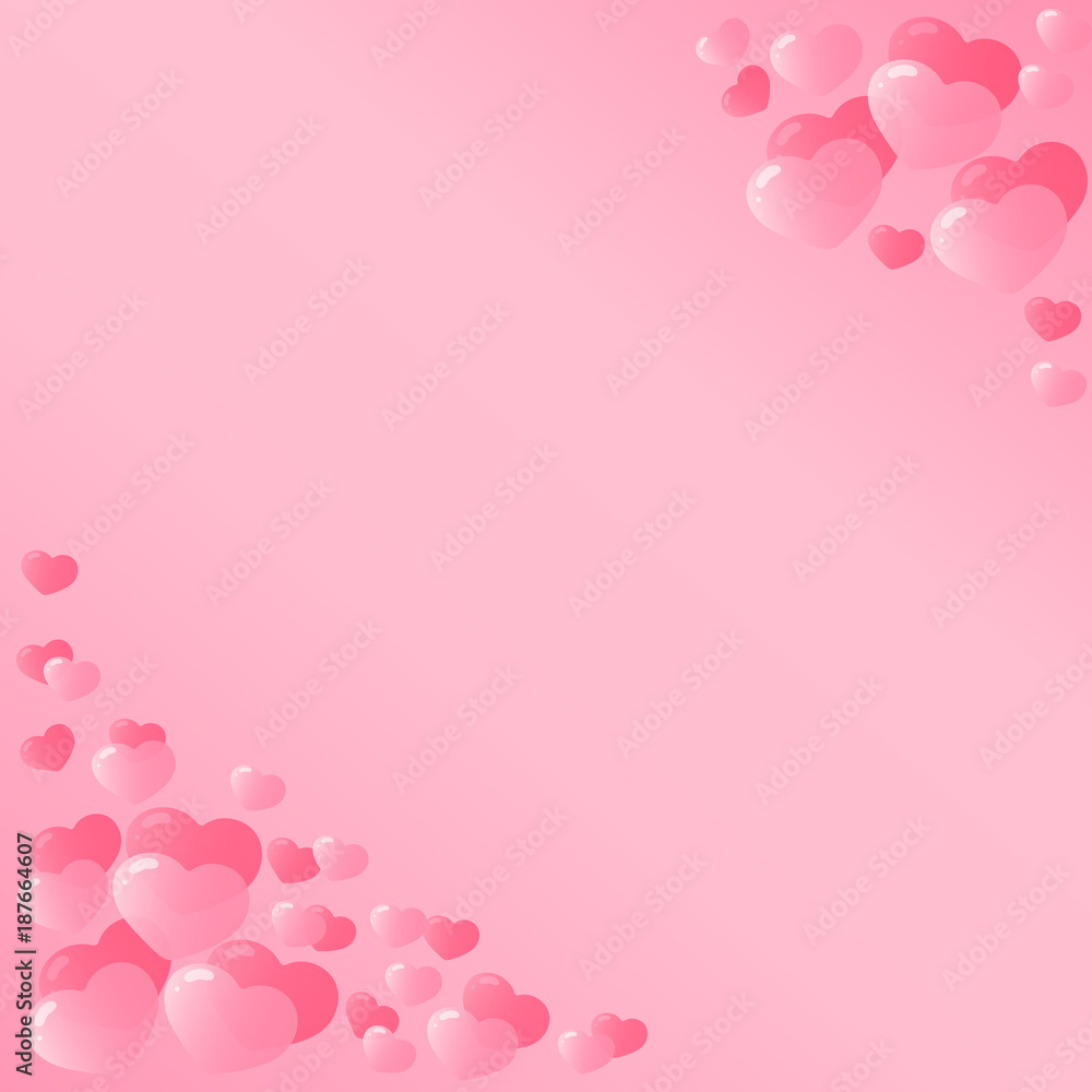 Pink hearts design for Valentine's Day. A template for a flyer, voucher, banner, discount card.