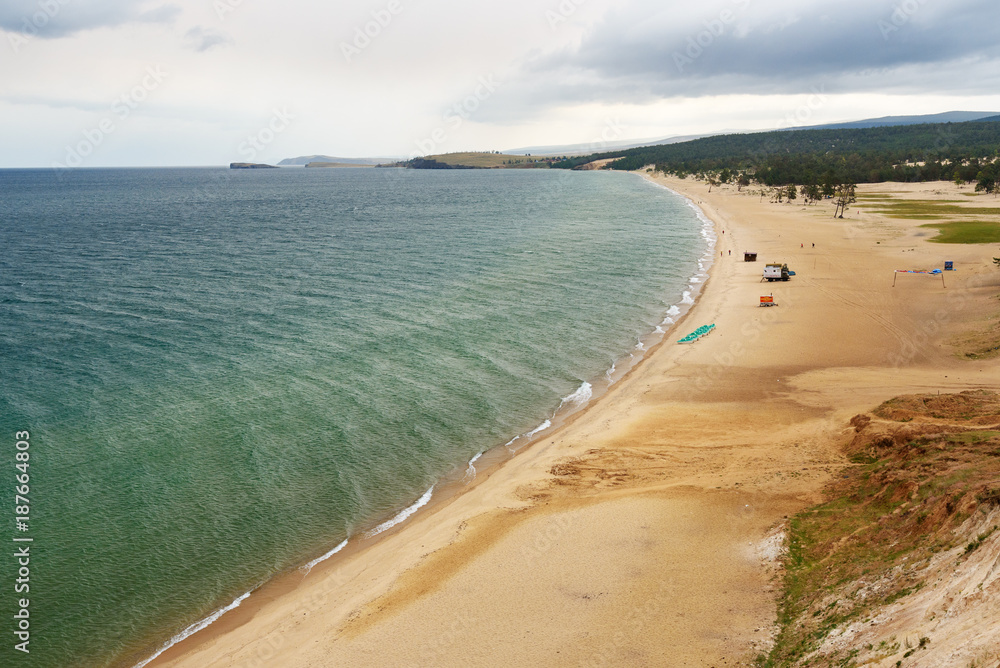 Sarayskiy Bay and beach. Lake Baikal. Olkhon Island. Russia