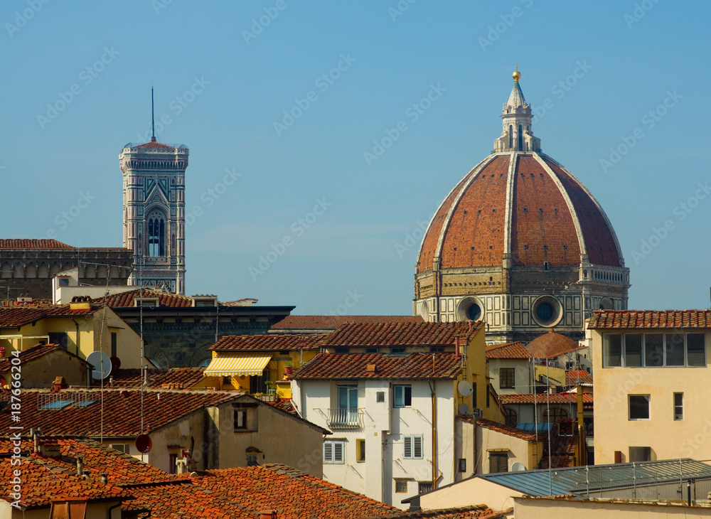 Europe Florence Duomo Over Rooftops