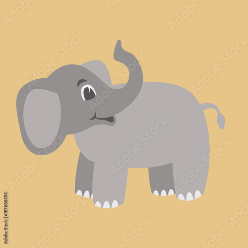 elephant cartoon  vector illustration flat style   profile