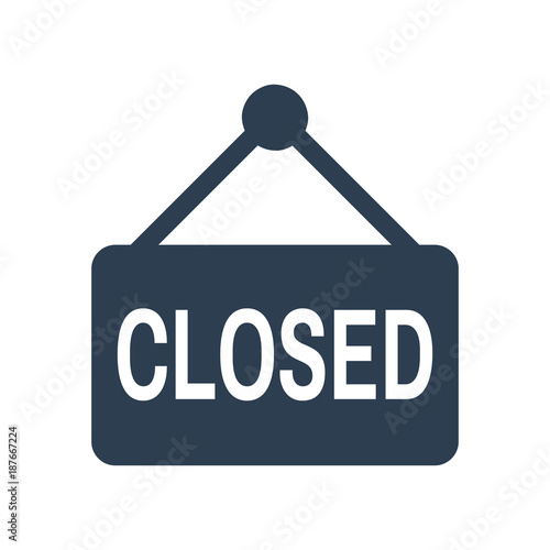 Closed icon on white background.