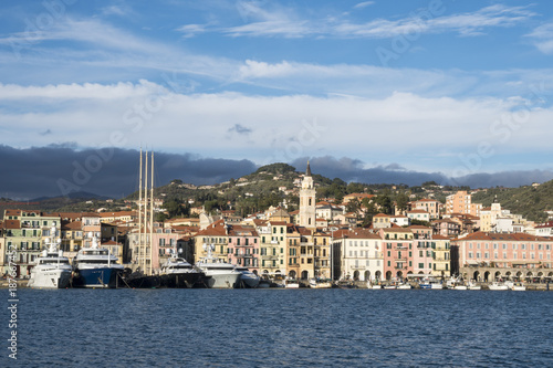 Oneglia, Imperia harbor, Italy. Typical village of the Ligurian coast, mediterranean sea. © Arcansél