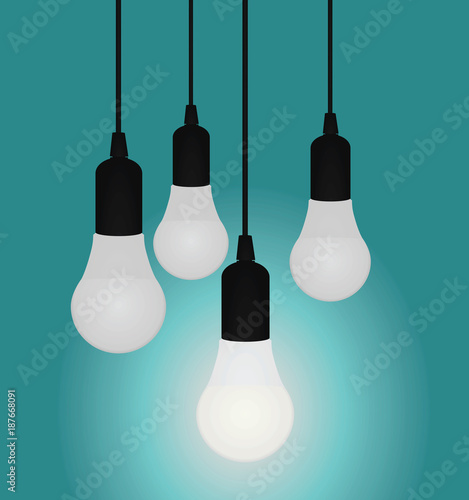 Led bulb. idea concept. vector illustration
