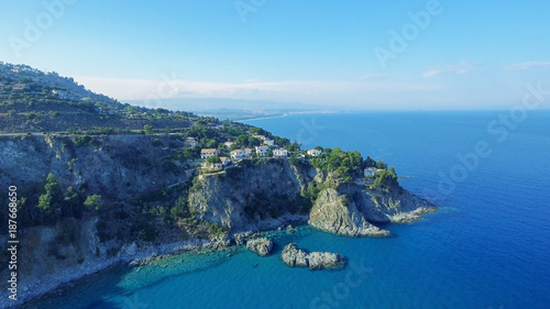 Beautiful coast of Camilia in Calabria, Italy aerial view