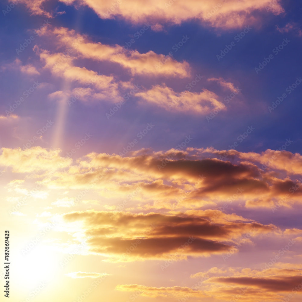 Obraz premium beautiful bright sunset
