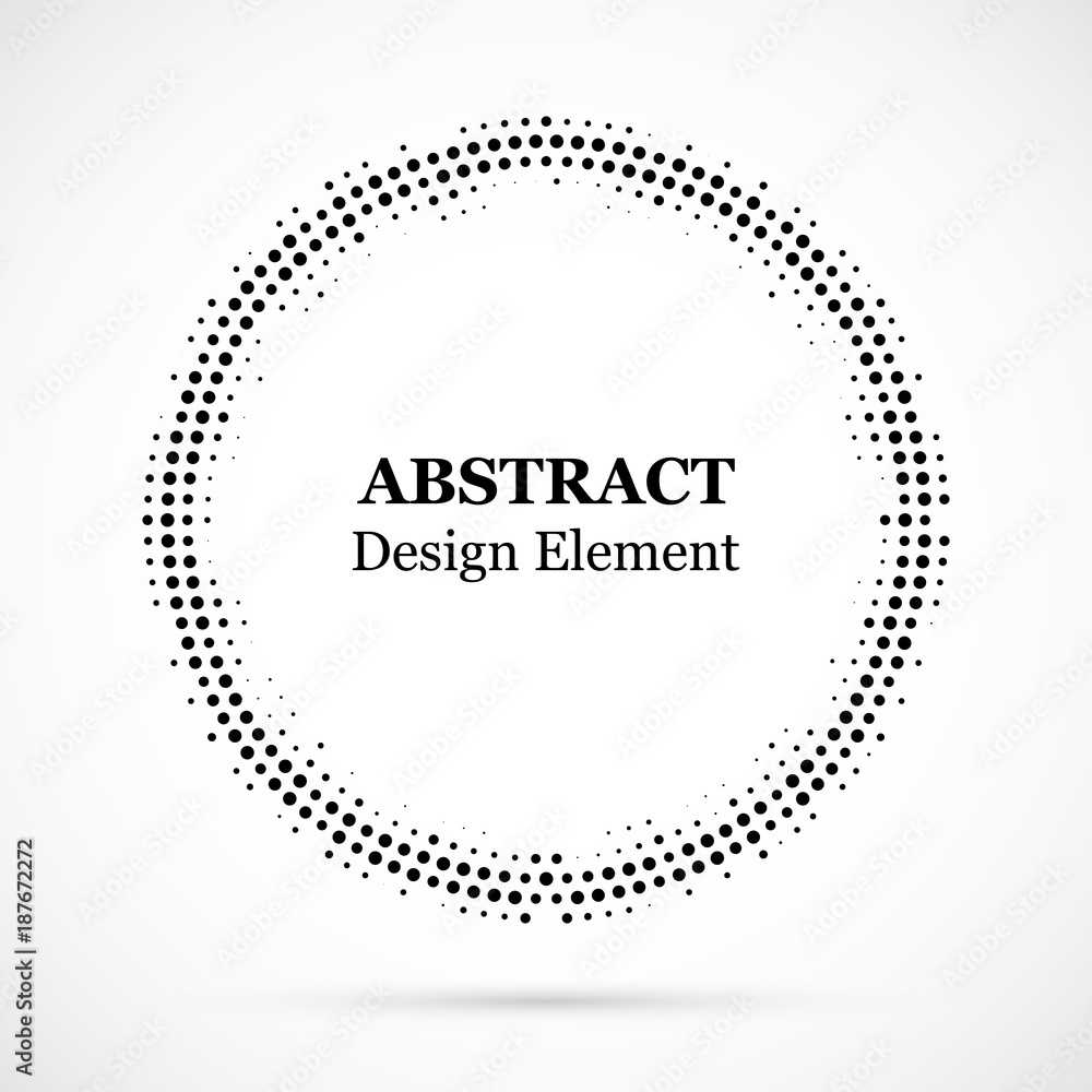 Halftone dotted background circularly distributed. Halftone effect vector pattern. Circle dots isolated on the white background. Halftone dotted background circularly distributed. Halftone effect vector pattern. Circle dots isolated on the white background.