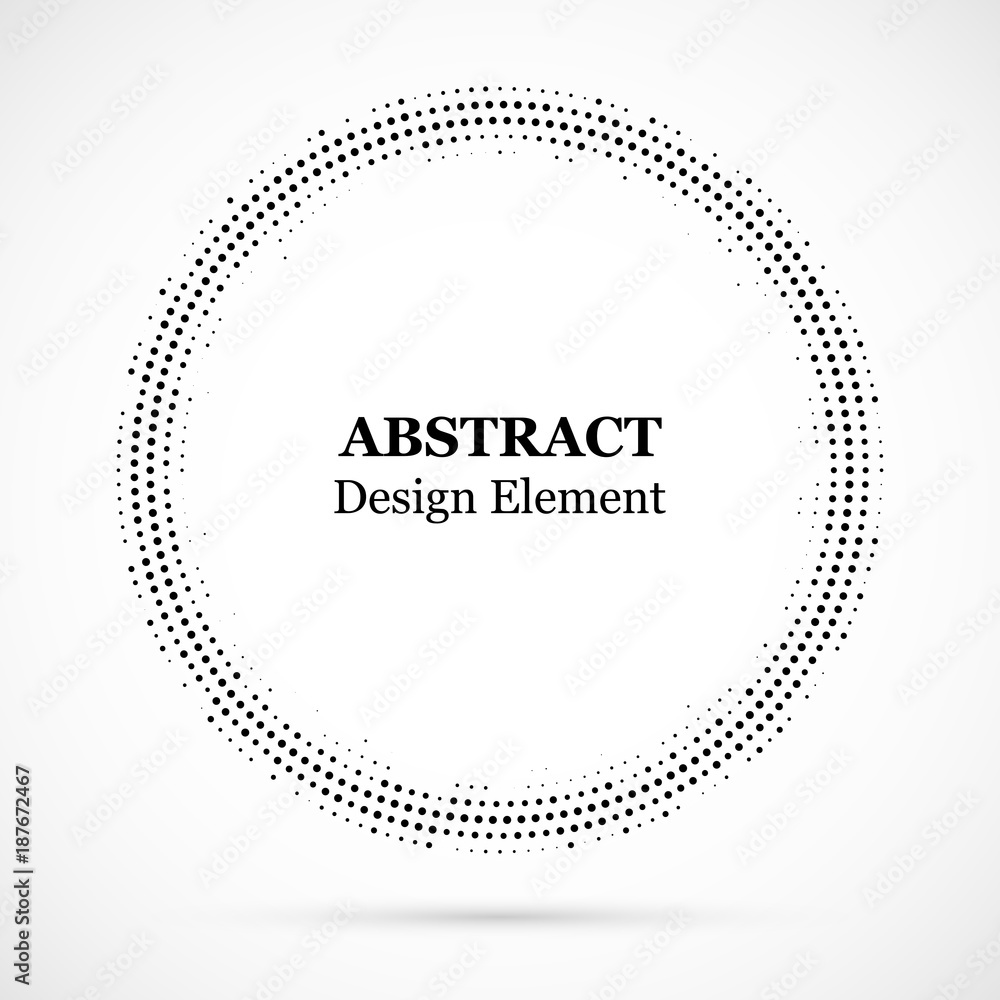 Halftone dotted background circularly distributed. Halftone effect vector pattern. Circle dots isolated on the white background. Halftone dotted background circularly distributed. Halftone effect vector pattern. Circle dots isolated on the white background.