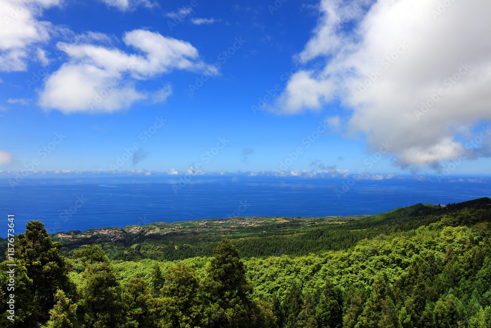Sete Cidades landscape, Sao Miguel Island, Azores, Europe