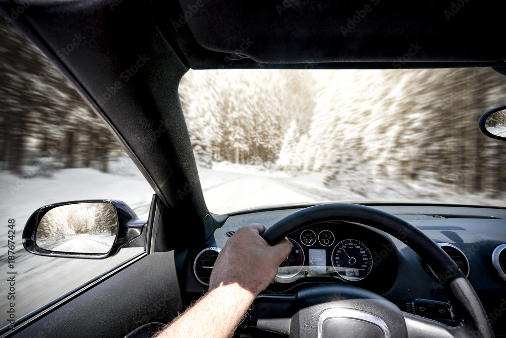 winter road and snow 