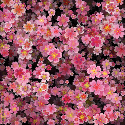 Sakura blossoms background, volume effect. Vector illustration