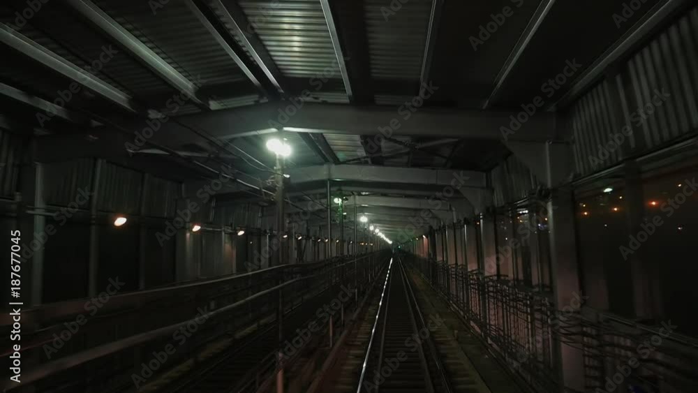 Passage through the subway tunnel Passage through the subway tunnel