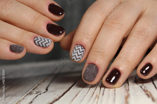 trendy brown manicure