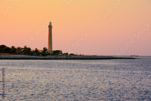 Sardinia's lighthouse at sunset