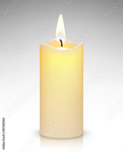 Realistic burning candle