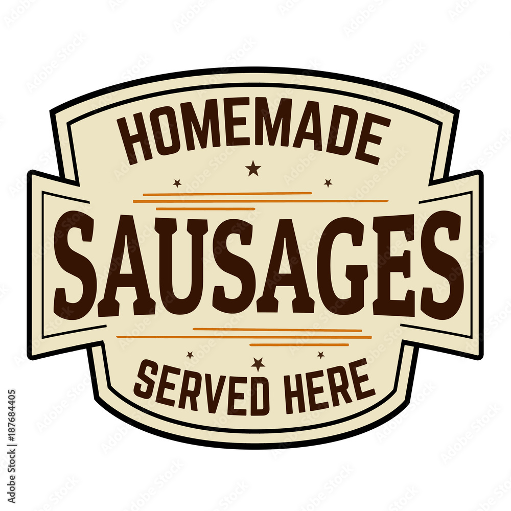 Sausages label or sign