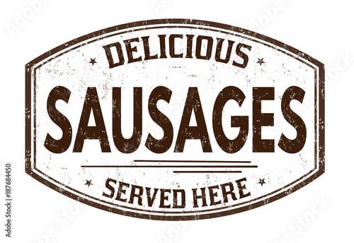 Sausages grunge rubber stamp