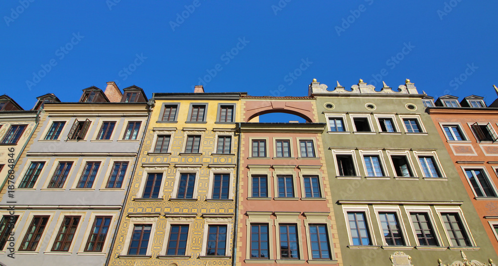 Casas de colores en Varsovia, Polonia