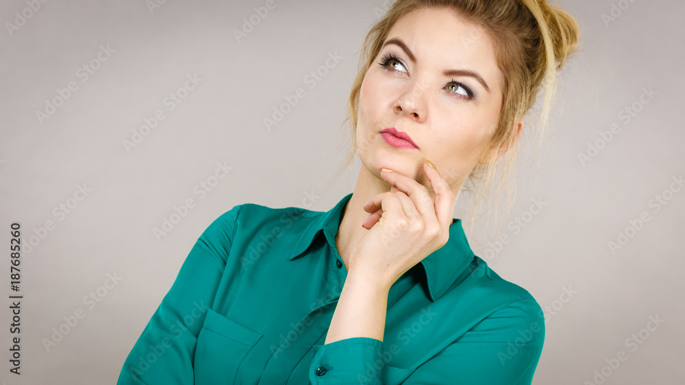 Business woman intensive thinking Business woman intensive thinking