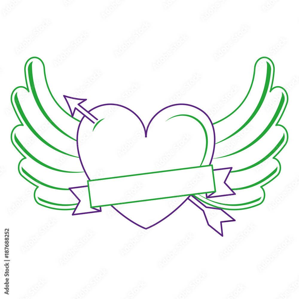 heart love with arrow and wings vector illustration design heart love with arrow and wings vector illustration design