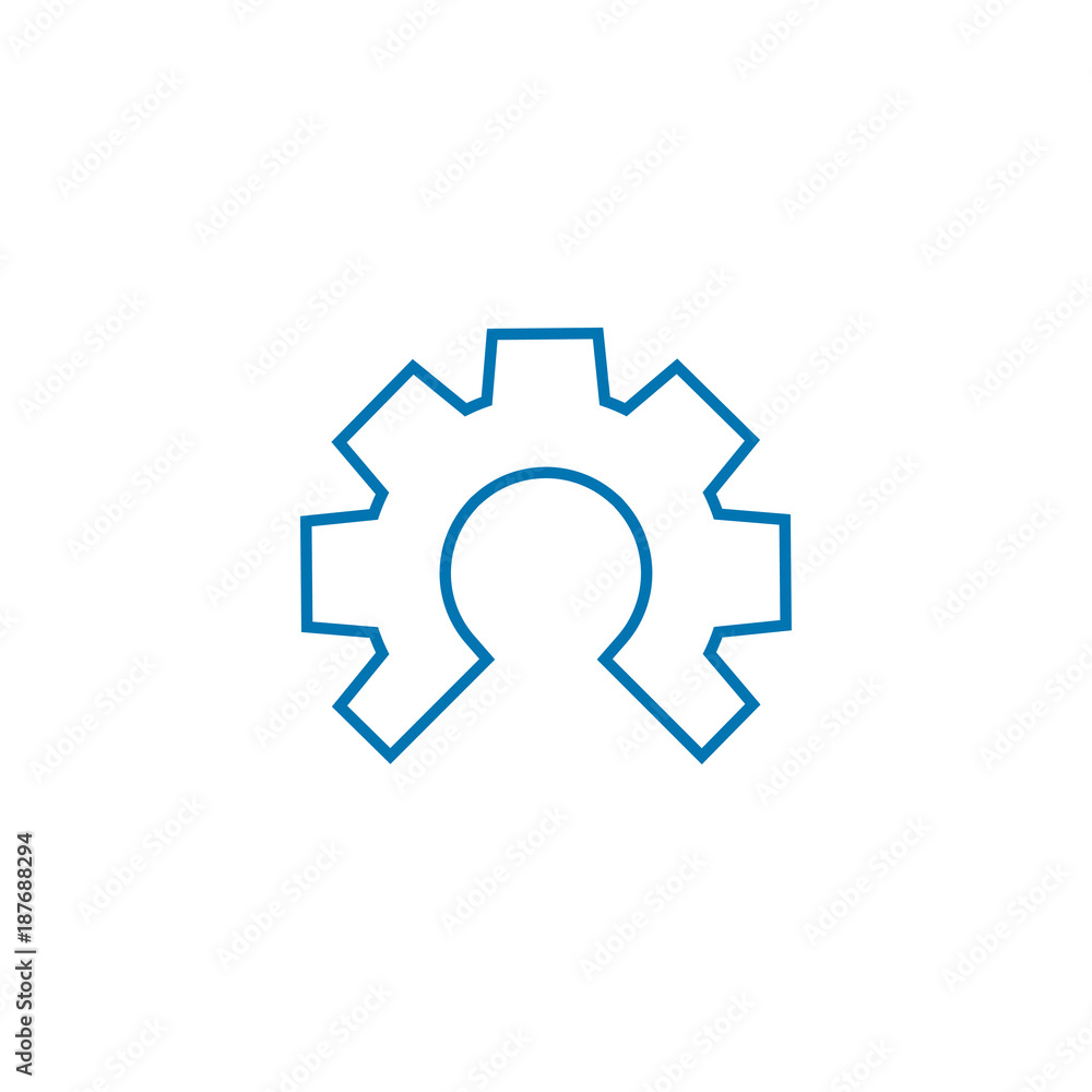 Engineer negative space in a gear outline vector Engineer negative space in a gear outline vector