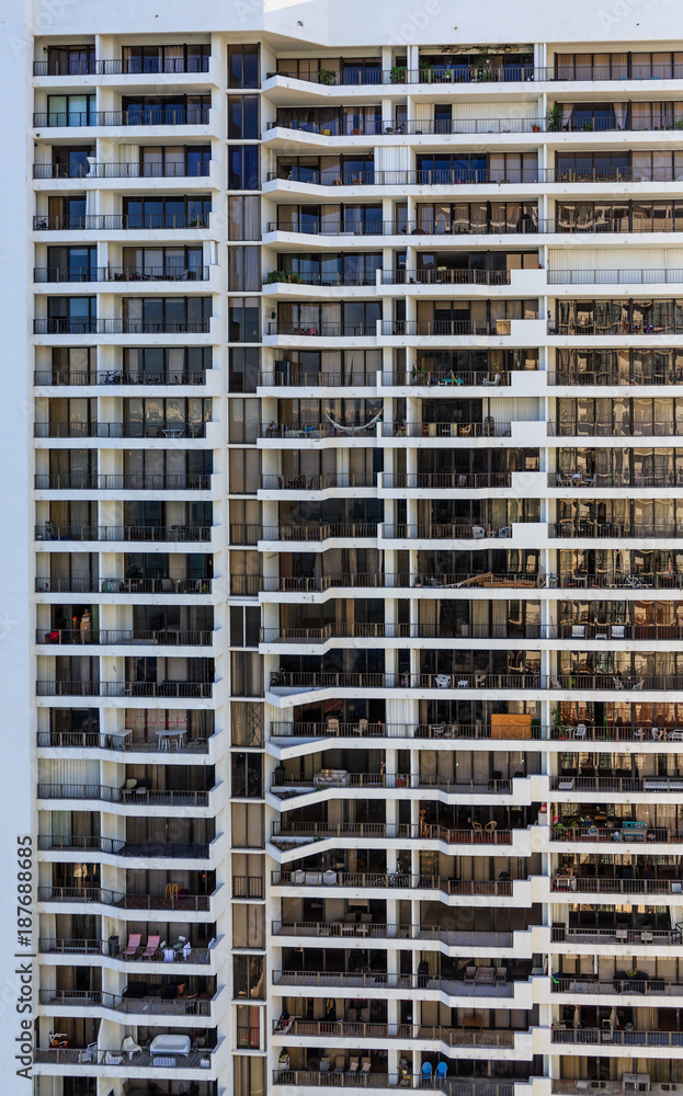 Furnished Balconies on Miami Condo Building Furnished Balconies on Miami Condo Building