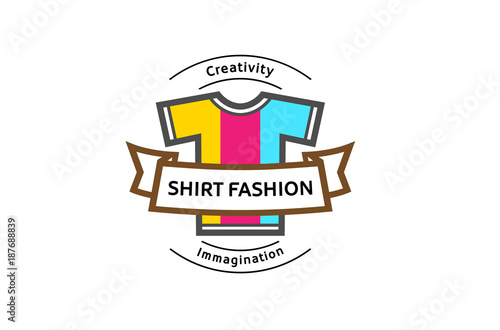 Creative Colorful Shirt Silk Screen Logo Design Symbol Illustration