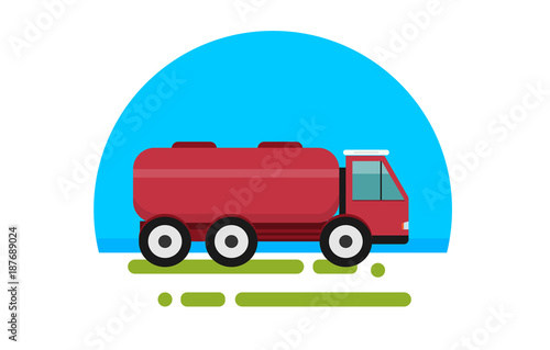 Wallpaper Mural Flat red truck with tank Torontodigital.ca