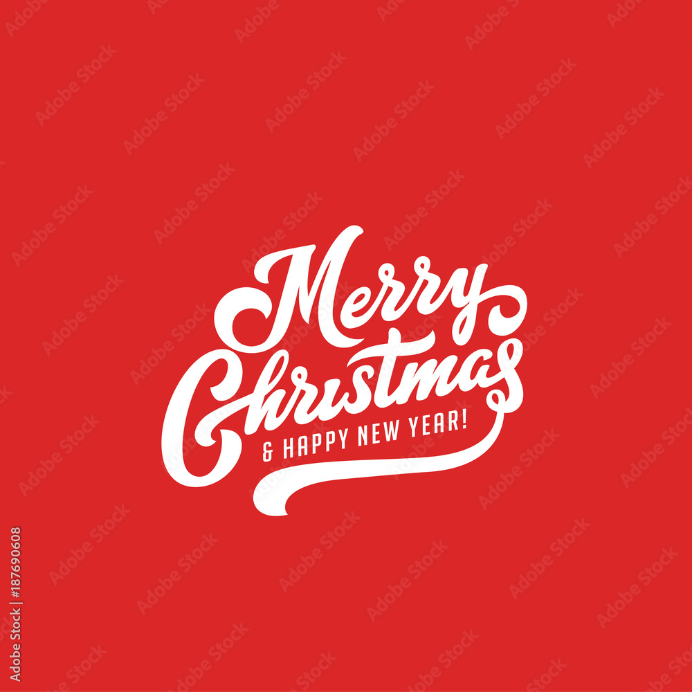 Merry Christmas vector text Calligraphic Lettering Typography