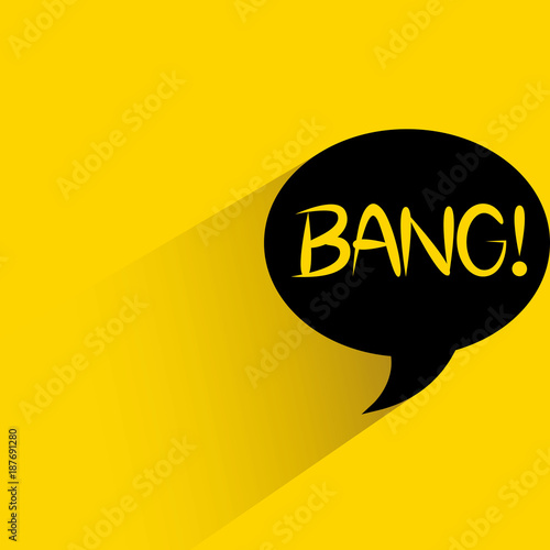 bang in speech bubble on yellow background