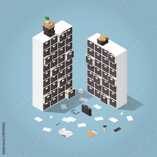 Information Storage Isometric Illustration