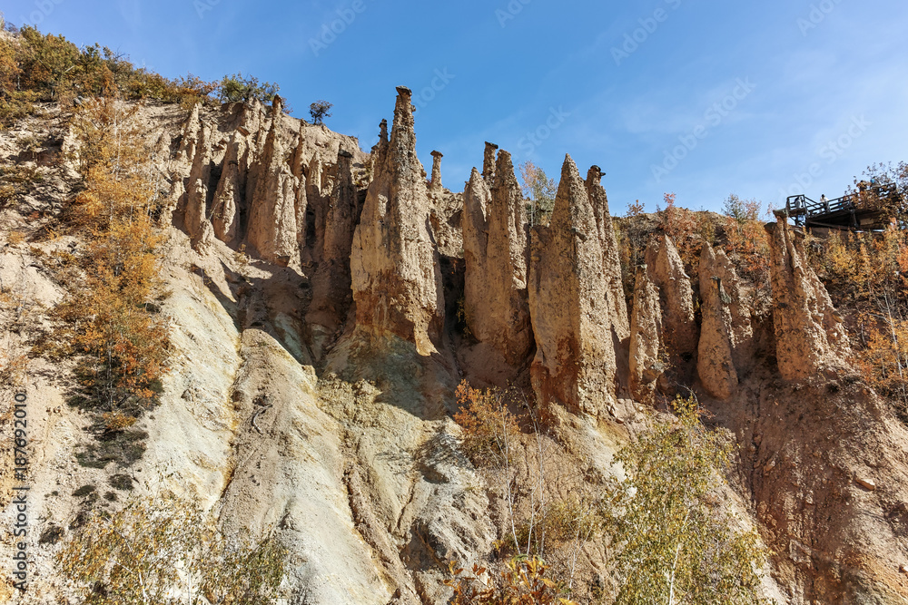 Fototapeta premium Amazing Autumn Landscape of Rock Formation Devil's town in Radan Mountain, Serbia