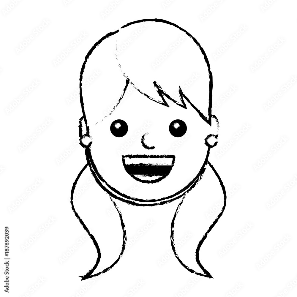 woman face smiling happy expression image vector illustration woman face smiling happy expression image vector illustration