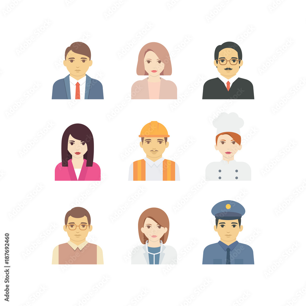 Set of people avatars profession Set of people avatars profession