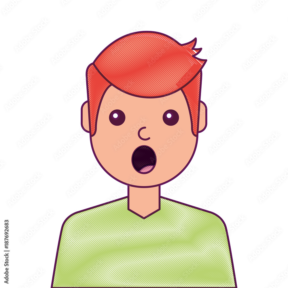 portrait surprised man face expression vector illustration portrait surprised man face expression vector illustration