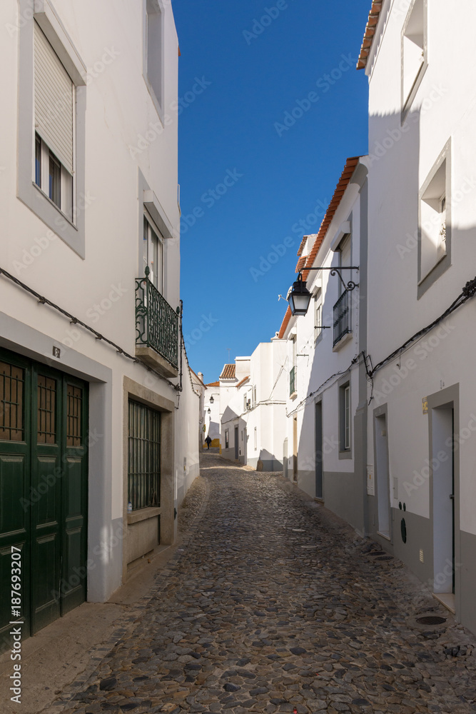 Ruas da Cidade de Evora, em Portugal, em dezembro de 2017