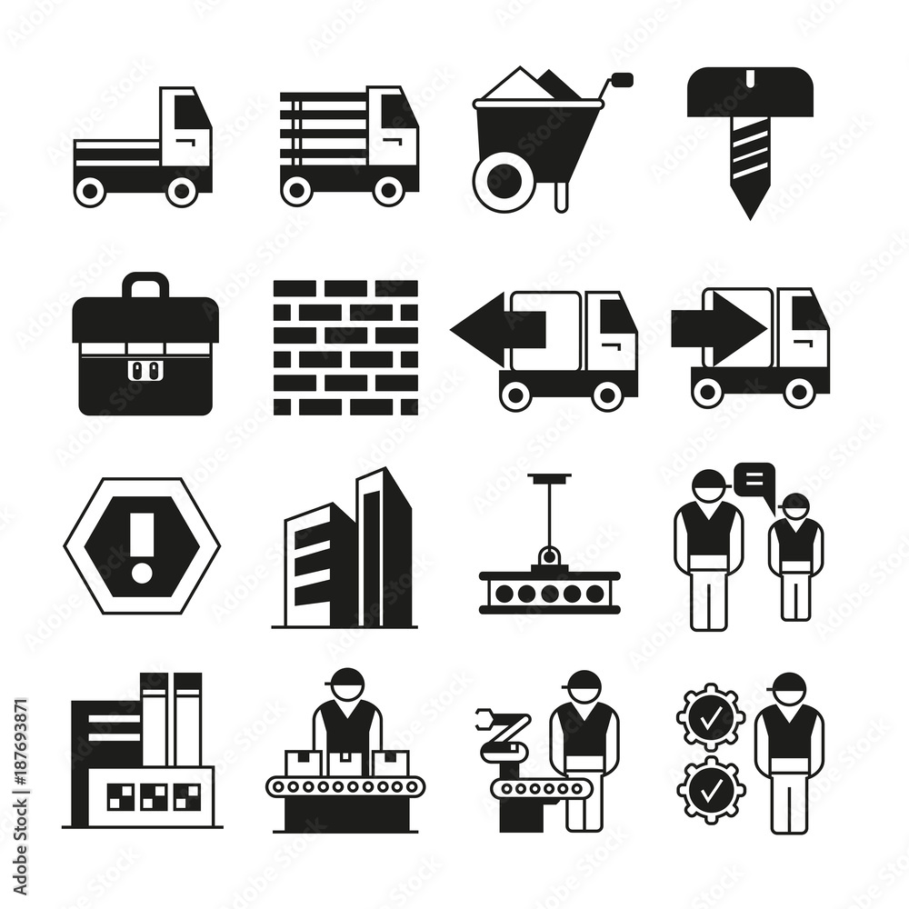 industry, construction icons industry, construction icons