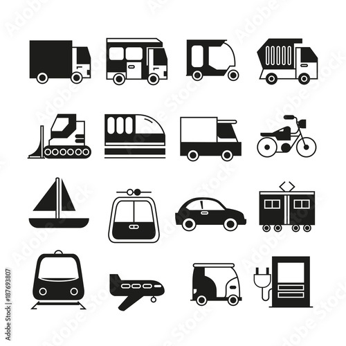 transportation and vehicle icons
