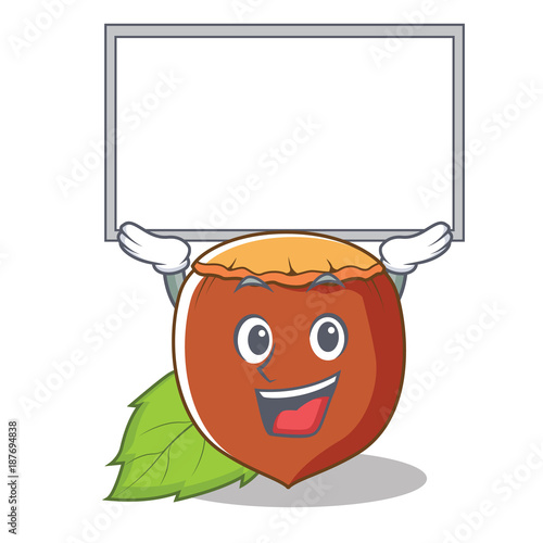 Up board hazelnut character cartoon style
