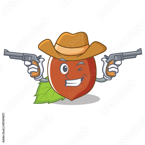 Cowboy hazelnut character cartoon style