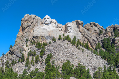 Mount Rushmore Under Blue Sky