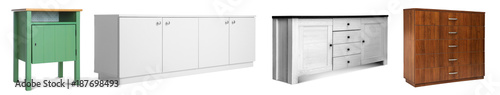 Set of modern wardrobes on ...
