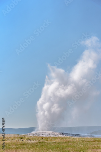 Eruption of Old Failthful Geyser at Yellowstone National Park