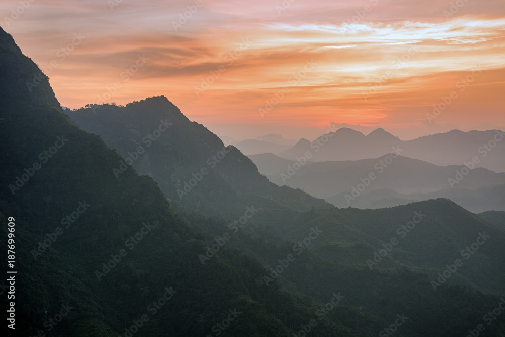 Fototapeta premium Viewpoint Phadaeng ,in Nongkhiaw, Laos