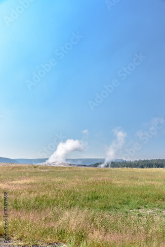 Eruption of Old Failthful Geyser at Yellowstone National Park