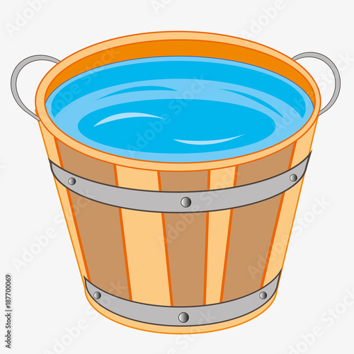 Wooden pail with water