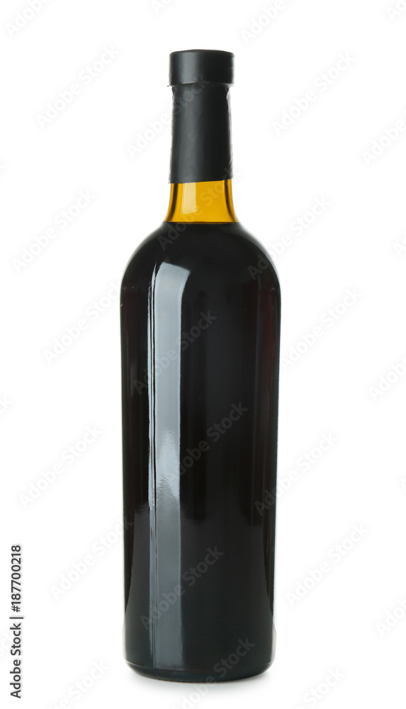 Bottle with red wine on white background Bottle with red wine on white background